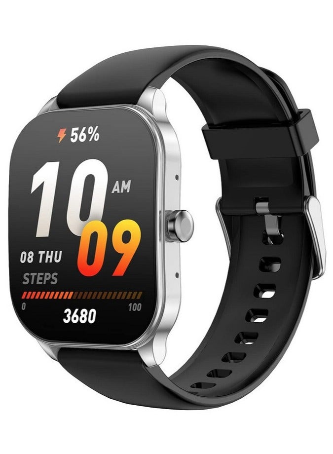 Compare Pop 3S Smart Watch with 1.96 AMOLED Display Bluetooth Calling SpO2 12Day Battery Life AI Voice Assistance 100 Sports Modes 24H HR Monitor Music Control Over 100Watch Faces Last Version Silver at KSA Price