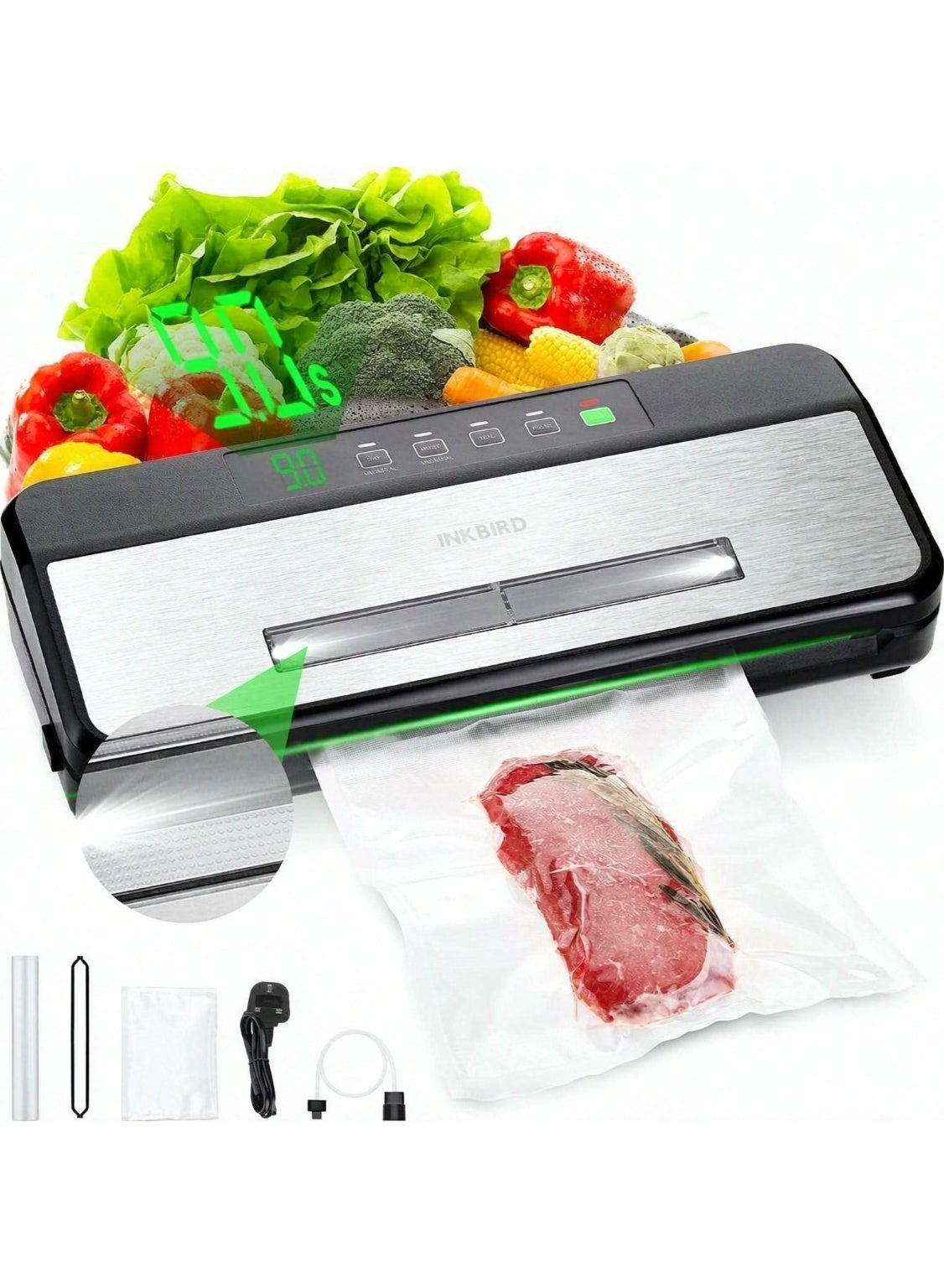 INKBIRD Vacuum Sealer Machine INK-VS03, 80kPa Strong…