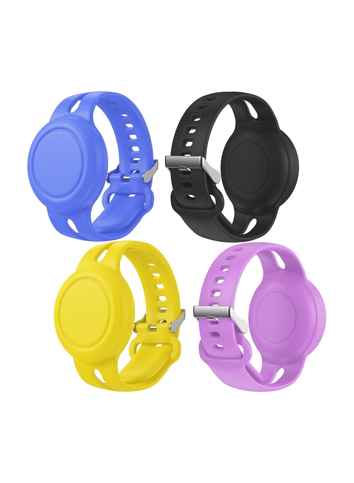 Compare 4 Pack Kids Airtag Bracelets Waterproof Silicone Wristbands Compatible with Apple Airtag Colorful Toddler Accessories for Tracking at KSA Price