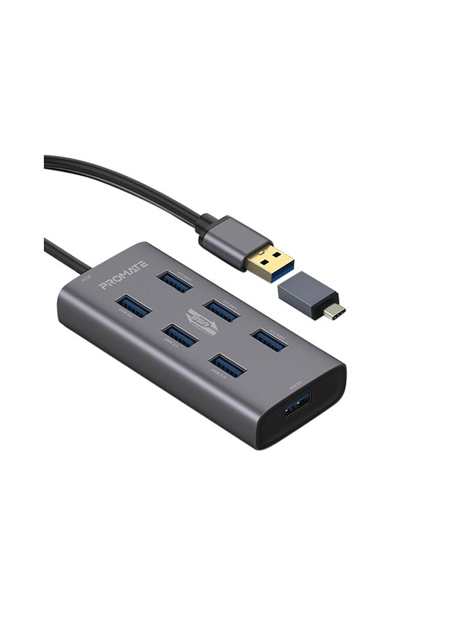 7 Port USB 3.0 Hub, Portable Aluminium Alloy…