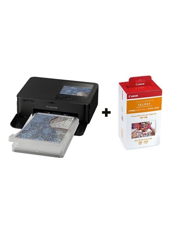 Compare Selphy CP1500 With 108 Sheet And Ink Set Black at KSA Price