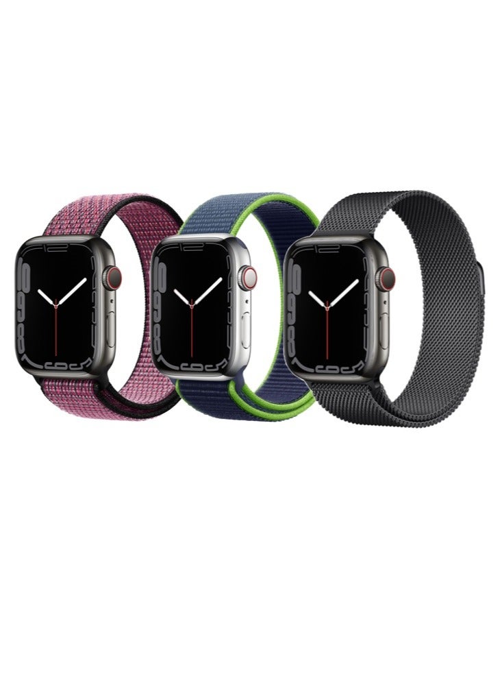 Compare 3pcs Apple Watch Strap 42414038mm Replacement for Apple Watch Series 10987654SE at KSA Price