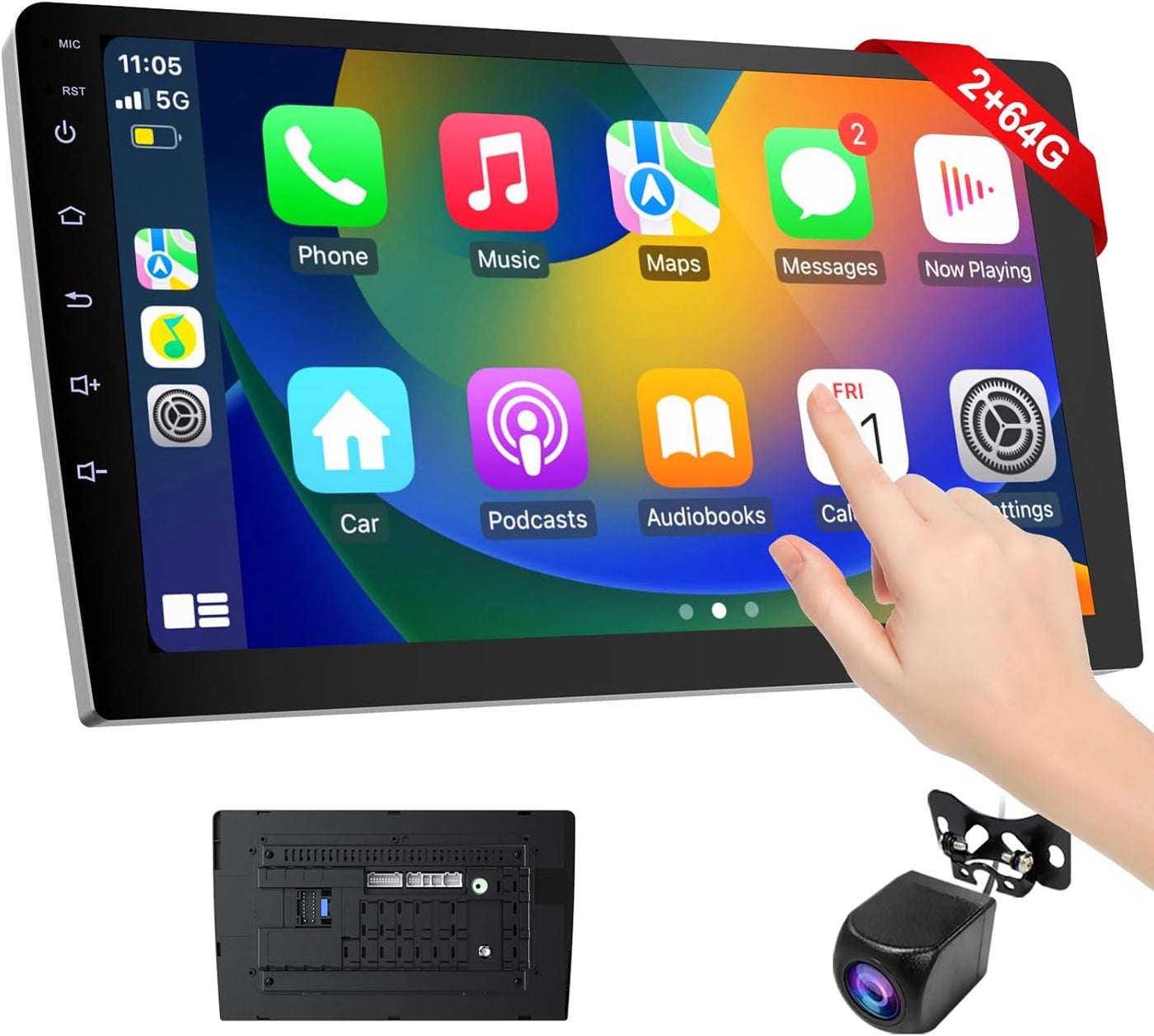Portable 9-Inch Carplay Screen with Wireless CarPlay…