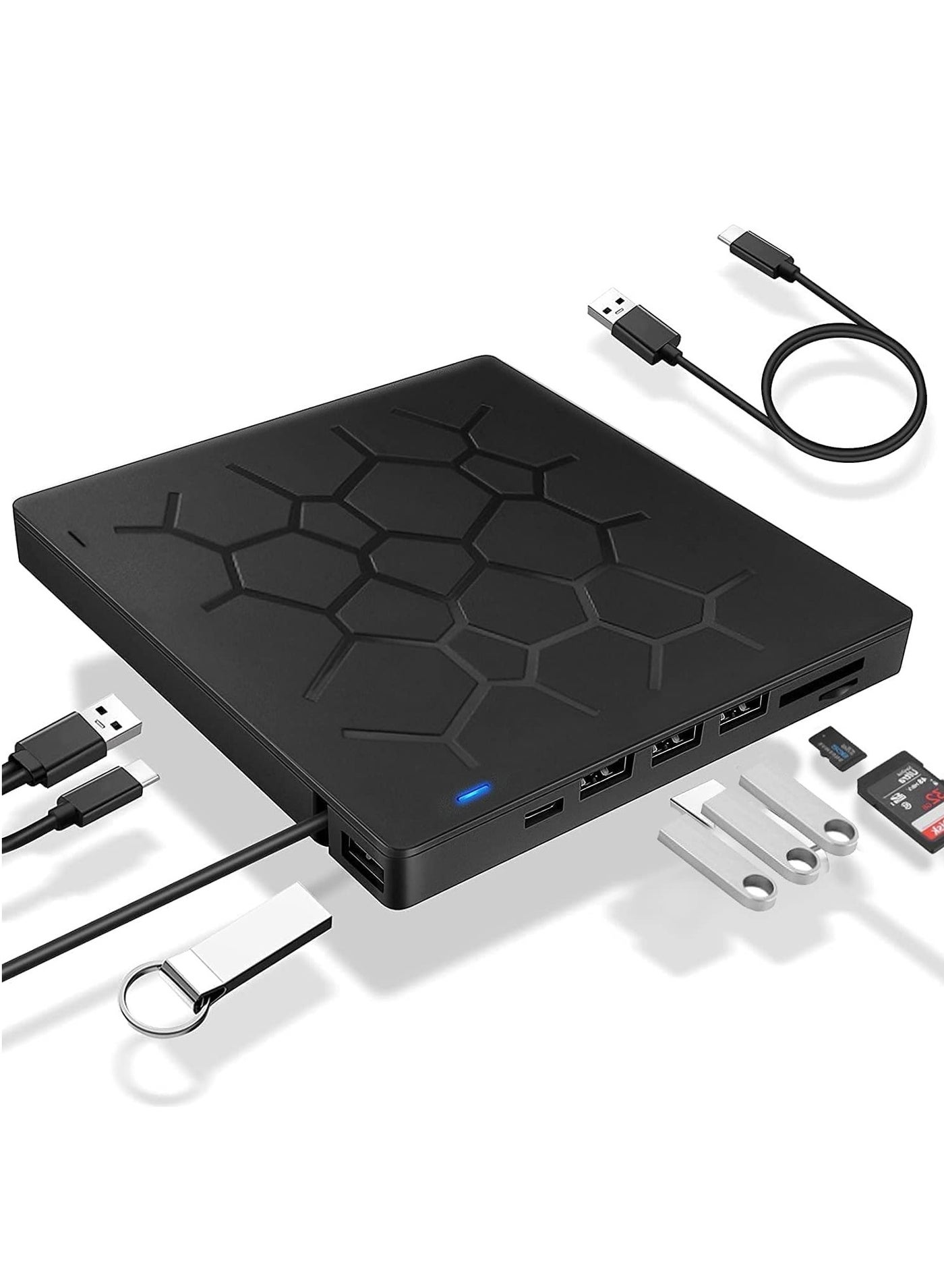 Compare External DVD Drive USB 3.0 CD DVD Burner for Laptop TypeC CDDVD  Optical Disk Drive with 4 USB Ports and 2 SD Card Slots Ultra Slim for Mac PC Windows 111087 Linux OS at KSA Price
