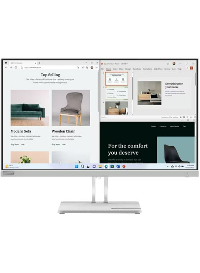 Compare L27e40 27 FHD VA Monitor, 100Hz HDMI Refresh Rate & 4ms Response Time, AMD FreeSync Technology 72% NTSC Color Gamut, 100mm VESA Mountable, Tilt Stand, HDMI1.4  VGA, 67ACKAC4AE Cloud Grey at KSA Price