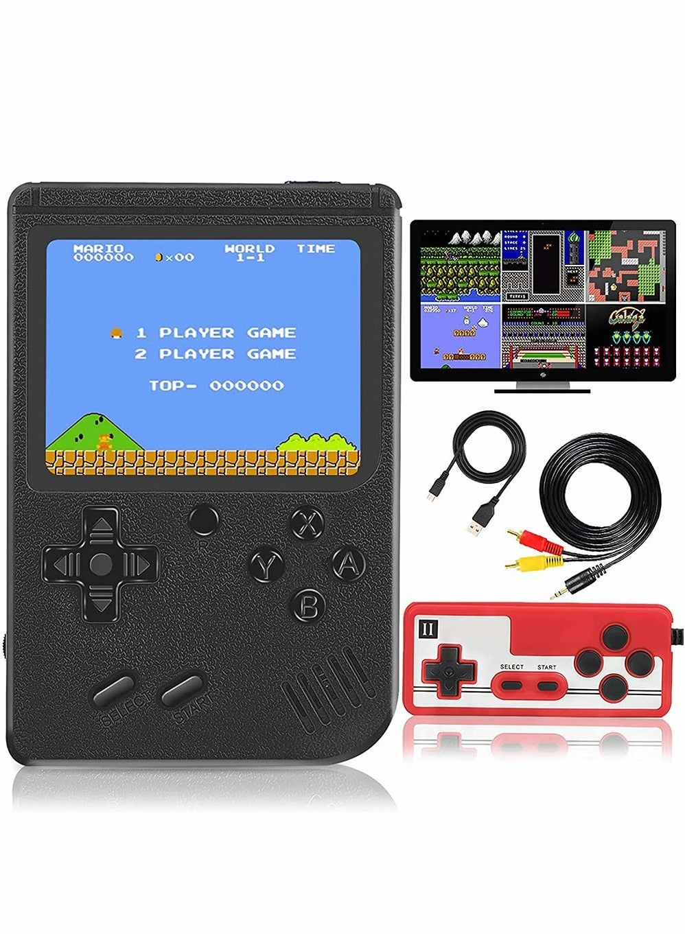 Compare Handheld Gameboy Console, 500 Super Classic FC Games, Mini Handheld Game Console with 3.0Inches Color Screen, 1020mAh Rechargeable Battery Portable Game Connect to TV and Two Players at KSA Price