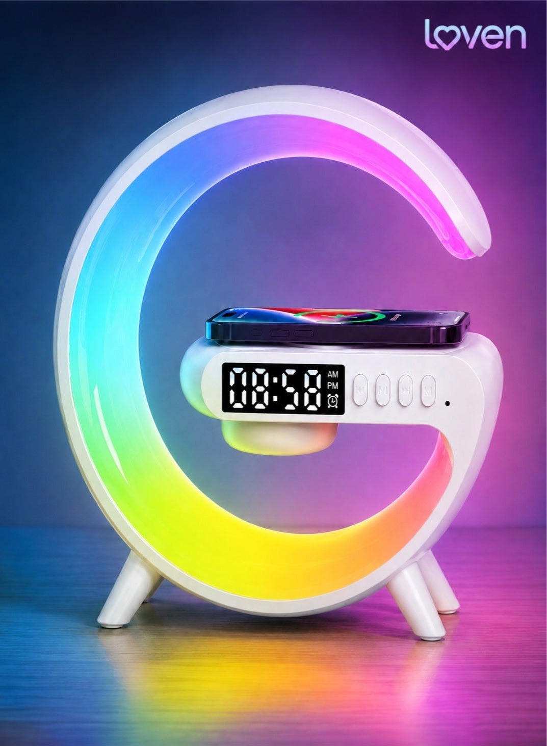 Compare RGB Bedside Lamp with Wireless Charger, Bluetooth Speaker & Alarm Clock, Dimmable Night Light with Sunrise WakeUp and Sleep Sound Machine at KSA Price