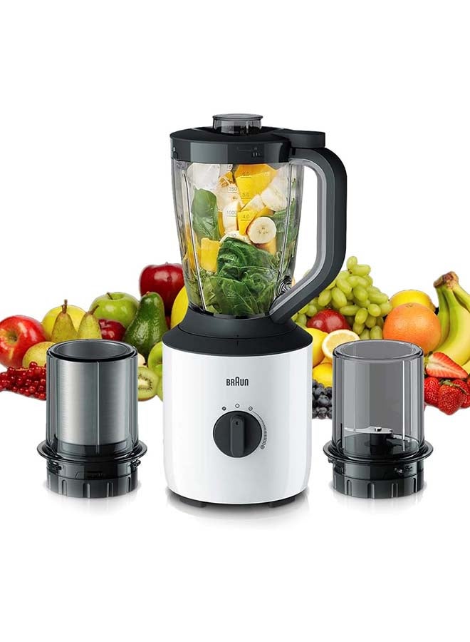 Compare Power Blender, Varaible Speeds, Pulse Function, Chopper Attachmnet, Grinder Attachment, Dishwasher Safe 2 L 800 W JB3123WH White at KSA Price