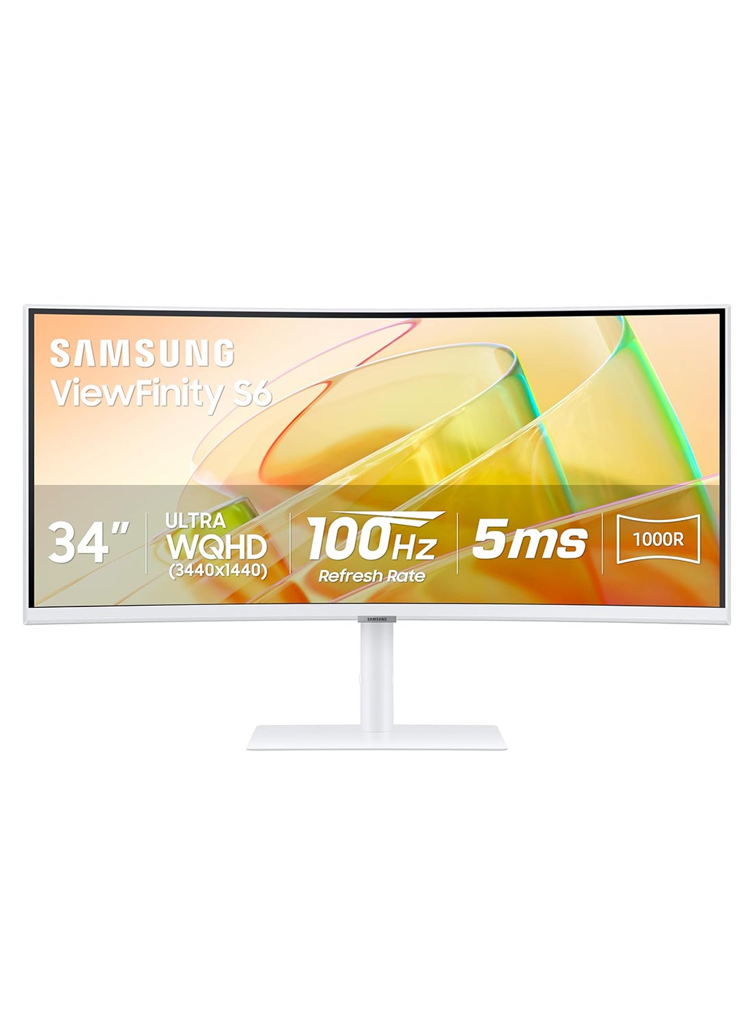 Compare 34 inch S65TC ViewFinity S6 Monitor,VA UWQHD Display, 100Hz Refresh Rate, 5ms Response Time, 1000R Curvature, BuiltIn Speaker, KVM Switch, FreeSync Technology, LS34C650TAMXUE White at KSA Price
