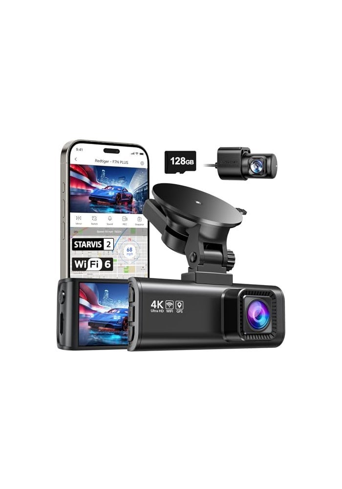 REDTIGER 4K Dash Cam Front Rear STARVIS 2…