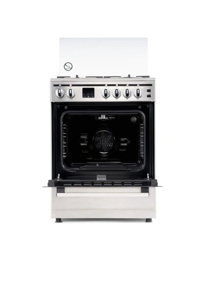 Compare Terim TERFC66ST, 60 cm Cooking range with Convection Fan, Cast Iron Pan Supports, Digital Display, SelfCleaning, Automatic Ignition, Made in Turkey, TERFC66ST silver at KSA Price