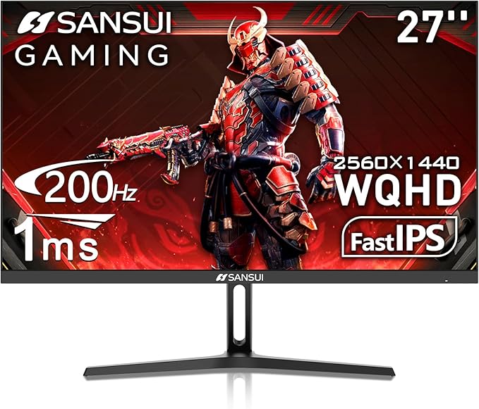 SANSUI 27 Inch WQHD IPS Gaming Monitor 200Hz…