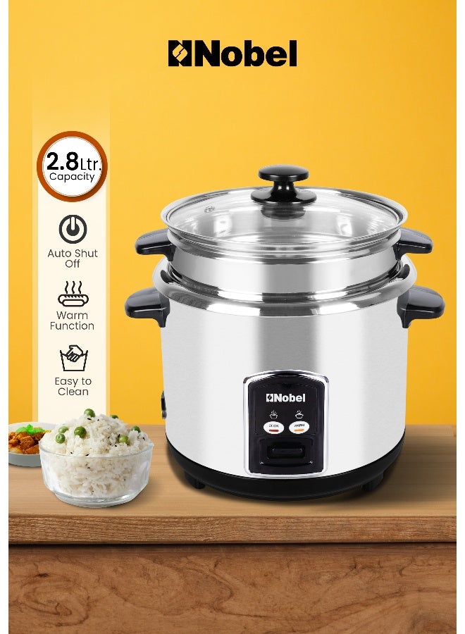 Rice Cooker Stainless Steel Tempered Glass Lid…