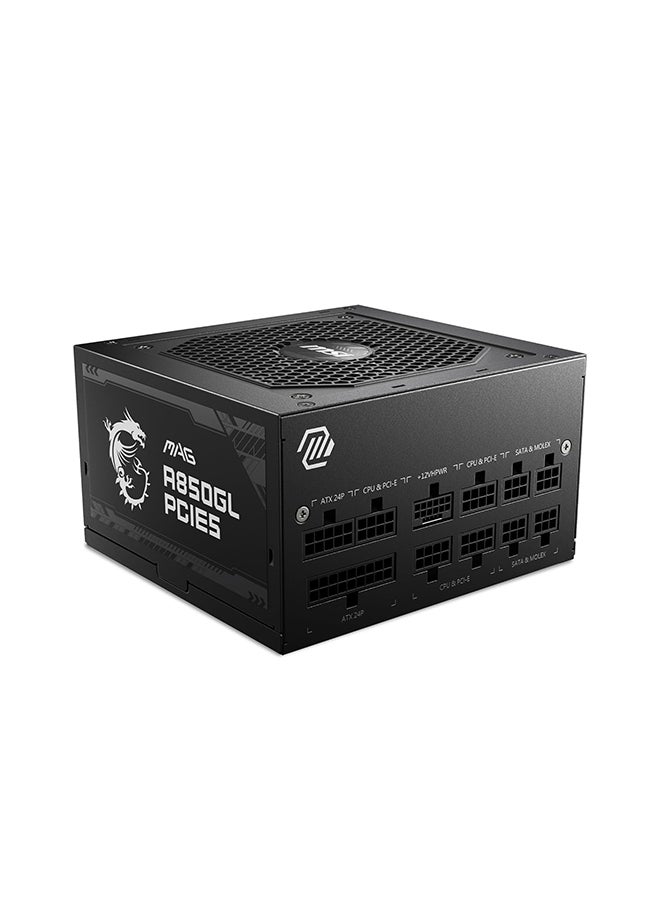 Compare MAG A850GL PCIE5 850W Modular Power Supply, Intel ATX12V Version 3.0, 120mm Cooling Fan, 80 Plus Gold Efficiency Rating, 4 x PCIe 6+2Pin Connectors, 8 x SATA Connectors, Black | 3067ZP8A18CE0 Black at KSA Price