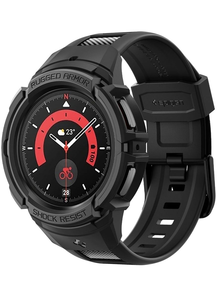 Compare Rugged Armor Pro Case Cover For Samsung Galaxy Watch5 PRO With Band 45mm 2022  Black at KSA Price