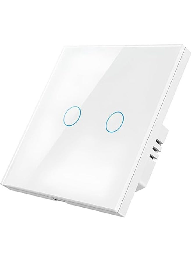 Zigbee Touch Switch – 2 Gang (White) | Neutral & No-Neutral…