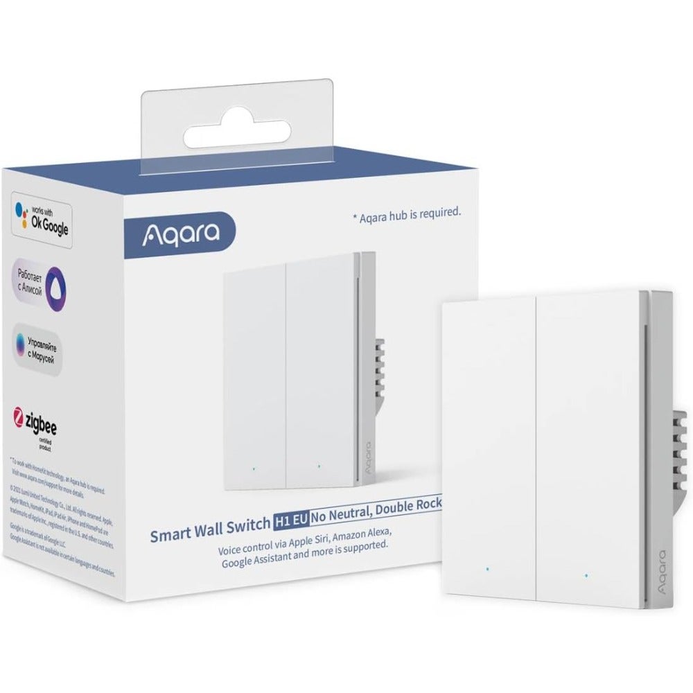 Compare Wall Switch H1 Global Version No Neutral, Double Rocker at KSA Price