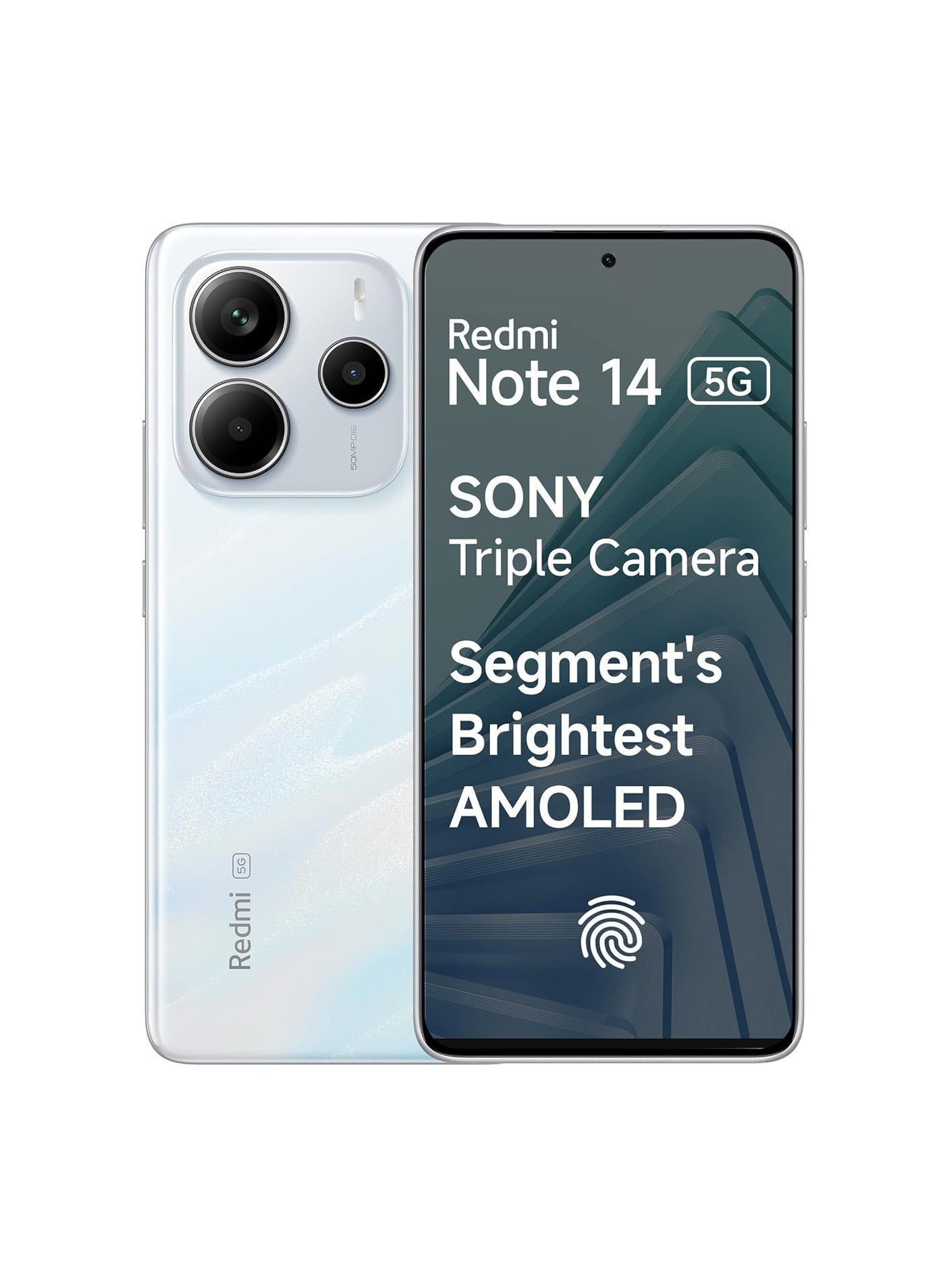 Compare Redmi Note 14 5G Mystique White, 8GB RAM 256GB Storage | Global Debut MTK Dimensity 7025 Ultra | 2100 nits Segment Brightest 120Hz AMOLED | 50MP Sony LYT 600 OIS+EIS Triple Camera at KSA Price