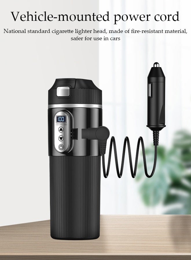 Compare Car Heating Water Cup，12v or 24V Car Heating Cup Car Heated Mug,500ml Stainless Steel Travel Electric Coffee Cup Insulated Heated Thermos Mug Electric Kettle，Black at KSA Price