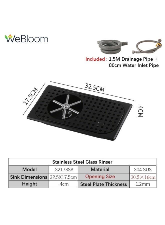 Compare 304 Stainless Steel Cup Rinser, Embedded Glass Sink Rinser High Pressure Washing Easy To Install Multi Angle Flushing with Drip Tray for Restaurant Coffee Shop Bar at KSA Price