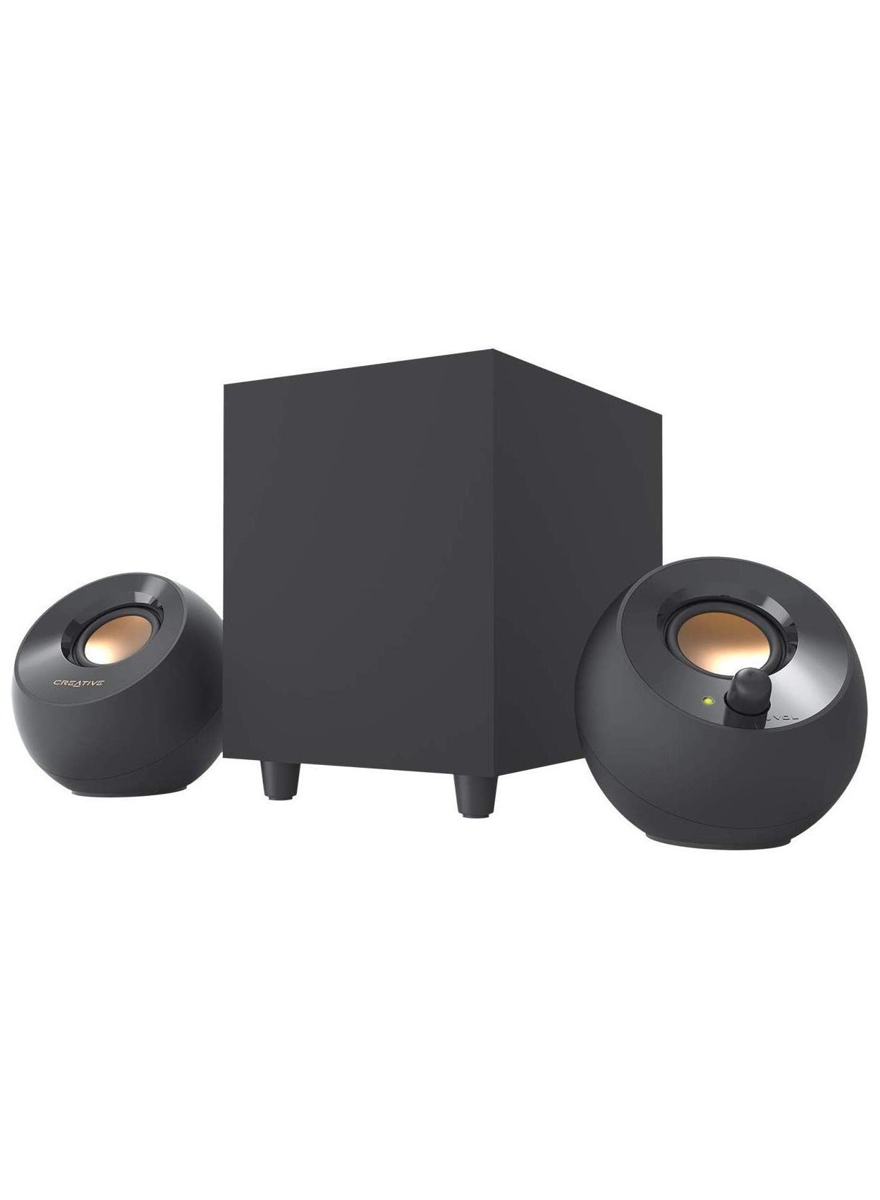 Compare Creative Pebble PlUS 2.1 USbPowered Desktop Speakers With DownFiring Subwoofer And FarField Drivers, Up To 8W Rms Total Power For Pcs And Laptops Black at KSA Price