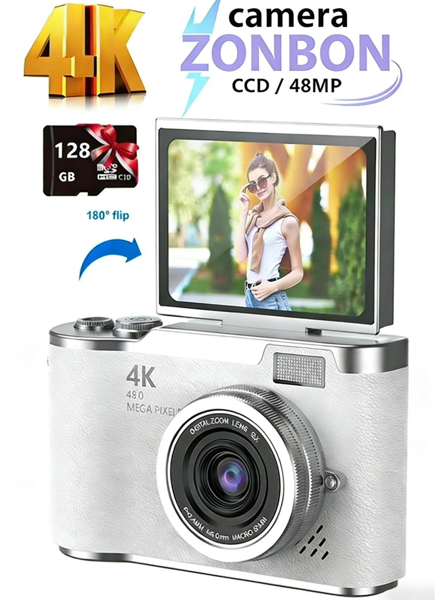 4k CCD Digital Zoom Student Digital Camera 48MP Portable…