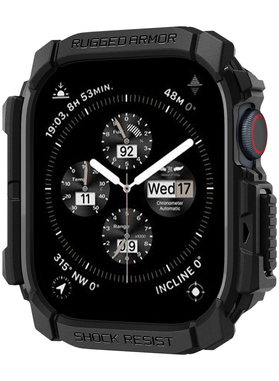 Compare Rugged Armor for Apple Watch Series 10 42mm Case Cover Durable TPU 2024  Matte Black at KSA Price