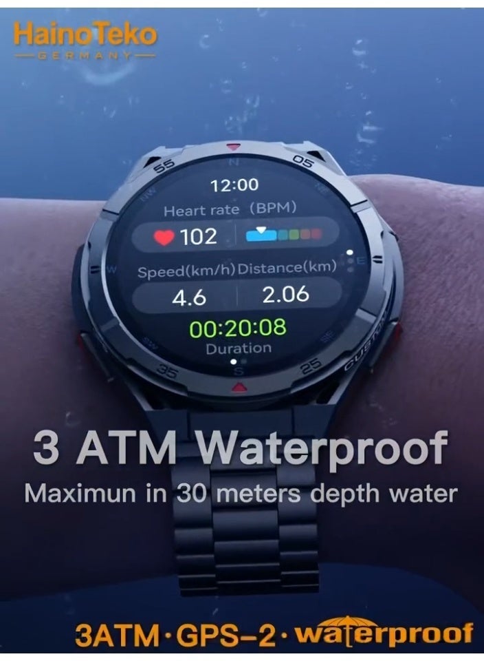 Compare GPS2 Smart Watch – 3 ATM Waterproof, AMOLED Display, BuiltIn GPS, 3 Interchangeable Straps, Charging Cable Included, Fitness & Health Tracking, Rugged Design for Men – Black at KSA Price