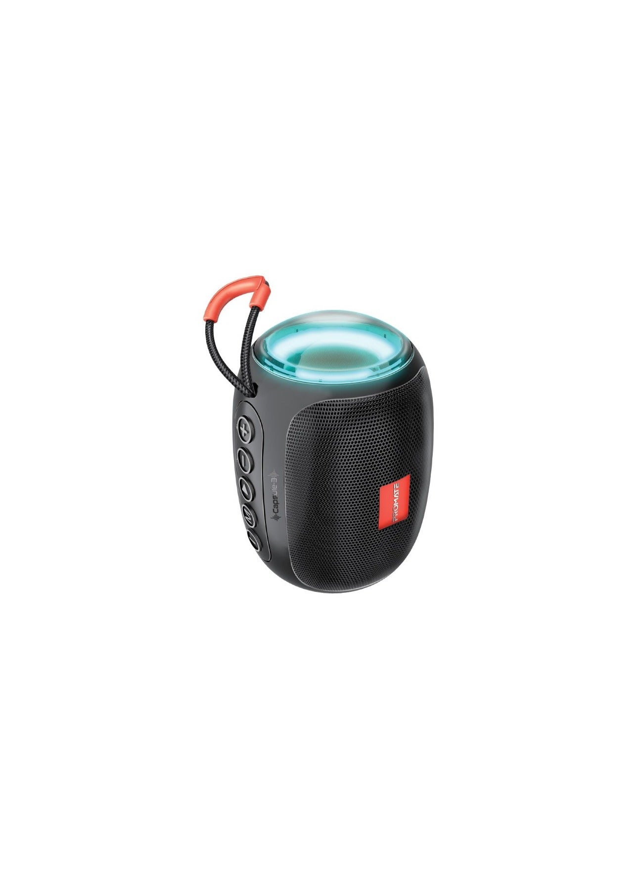 Compare Bluetooth Speaker, Premium 5W True Wireless Portable HD Speaker With LED Lights, Bluetooth v5.3, Long Playtime, 3.5Mm AUX, USB Port And TF Card Slot For iPhone 15, iPad Air, Galaxy S23, Capsule3 Black at KSA Price