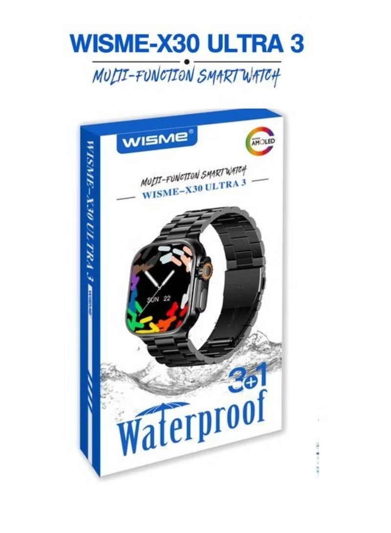 Compare WISMEX30 ULTRA 3 MultiFunction Waterproof Smartwatch With 3 Pair Straps and Charging Cable Designed for Ladies and Gents at KSA Price