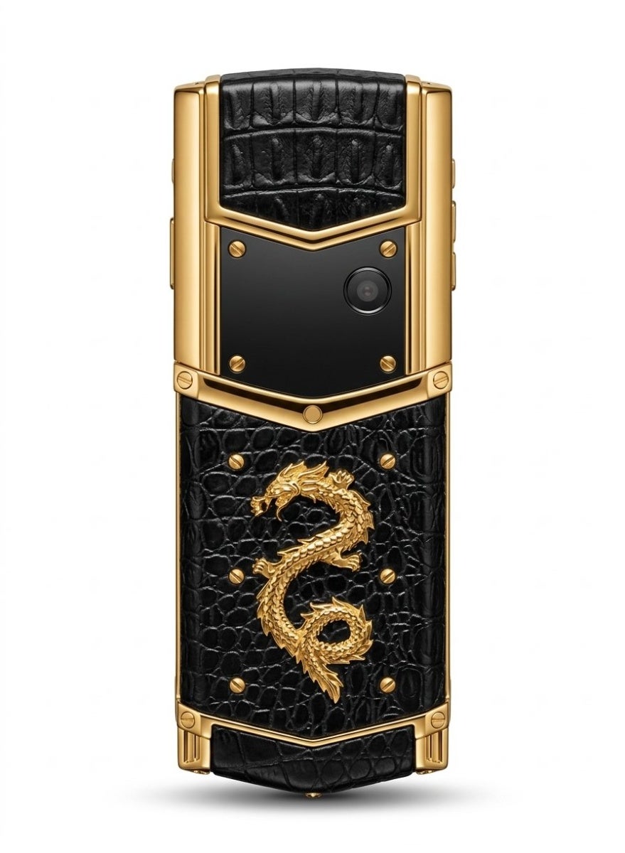 Compare Hope Dragon  DualKeypad Phone with Gold Plating and Black Dragon Leather Finish at KSA Price