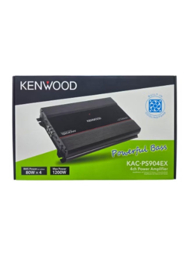 Compare Kenwood KACPS904EX 4Channel Car Amplifier – 1200W Max Power | 80W x4 RMS @4? | 110W x4 RMS @2? | Bridgeable 170W x2 | HPF & LPF | 100dB SNR | StereoMono RCA Output at KSA Price