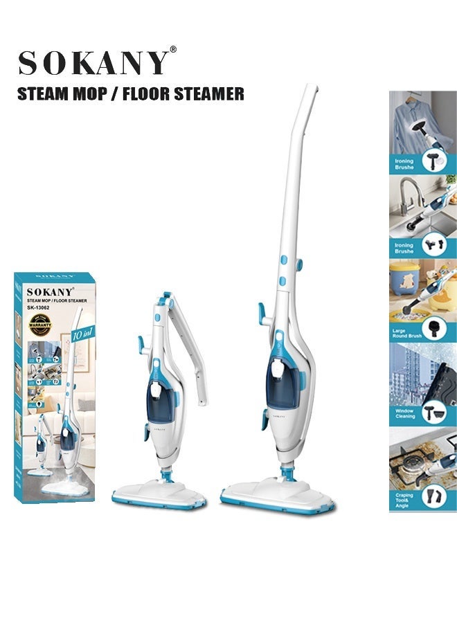 Compare 10in1 Steam Mop for Floor Cleaner,with Foldable Wand and 180° Swivel Steering, Removable Water Tank, ChemicalFree Cleaning, Safe for All Sealed Floors, Anti Slip Suction 2000 W SK13062, WhiteBlue at KSA Price