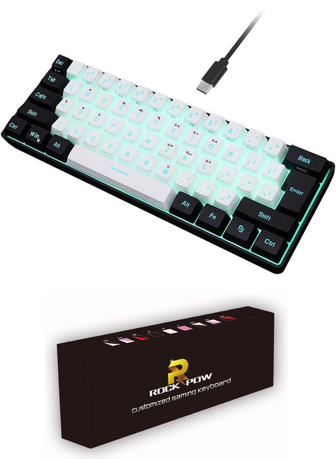 Compare 60% Wired Gaming Keyboard, RGB Backlit UltraCompact Mini Keyboard, Waterproof Small Compact 61 Keys Keyboard for PCMac Gamer, Typist, Travel, Easy to Carry on Business Trip at KSA Price