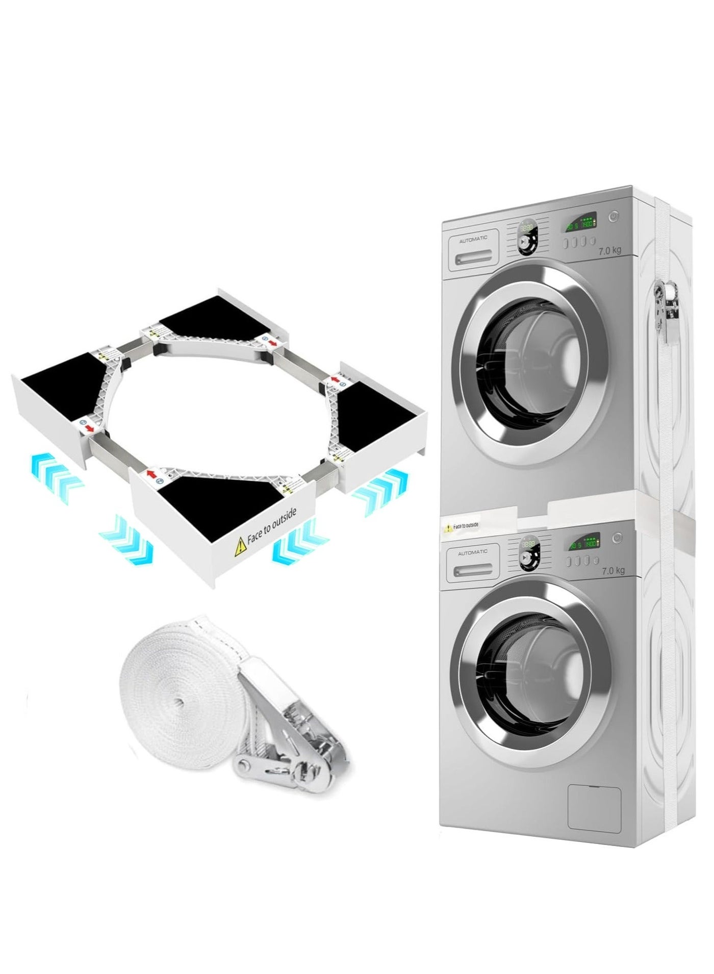 Universal Washer Dryer Stacking Kit, Two Side Adjustable…