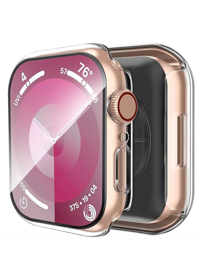 Compare 2 Pack Case Built in Tempered Glass Screen Protector Compatible with Apple Watch SE 2 2024SESeries 6Series 5Series 4 44mm, Hard PC Case Overall Protective Cover Transparent at KSA Price