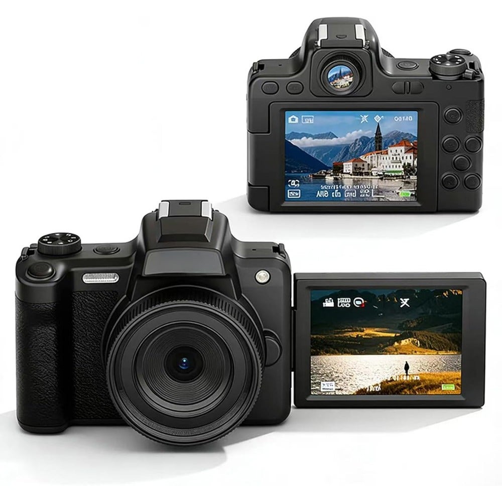 Compare 4K Digital DSLR Camera for Photography, 68MP Vlog Camera with 2.8 Inch Flip Screen, 28X Zoom, AF Autofocus MF Manual Focus, Travel Camcorders for Beginners at KSA Price