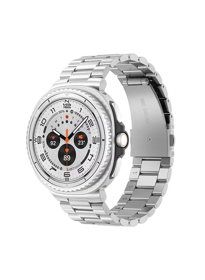 Compare Metal Band For Samsung Galaxy Watch 8 Band 40mm 44mmGalaxy Watch 8 Classic 46mm, No Gap Stainless Steel Strap for Men Women silver at KSA Price
