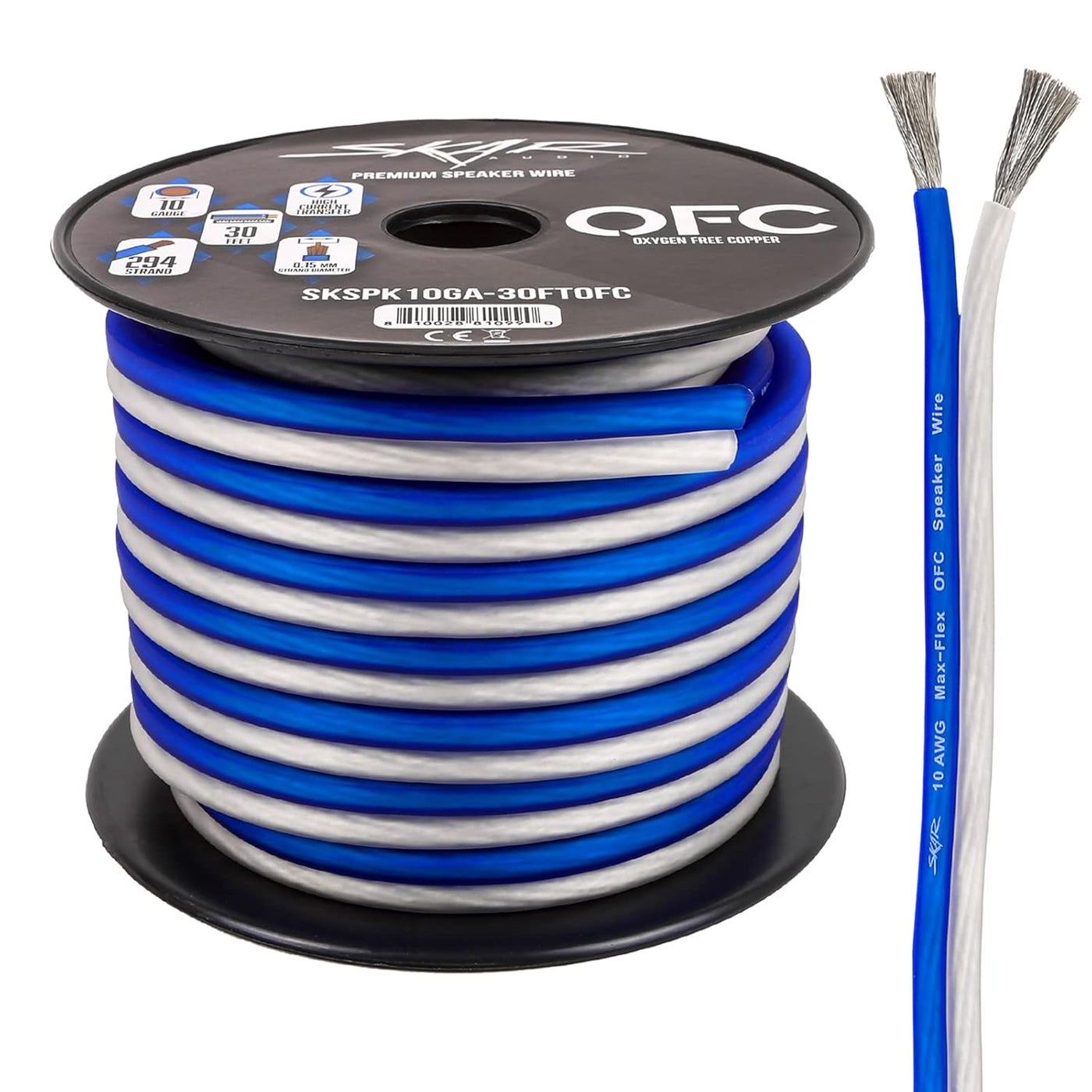 Compare Skar Audio 10 Gauge Elite OxygenFree Copper Speaker Wire  30 Feet BlueWhite at KSA Price