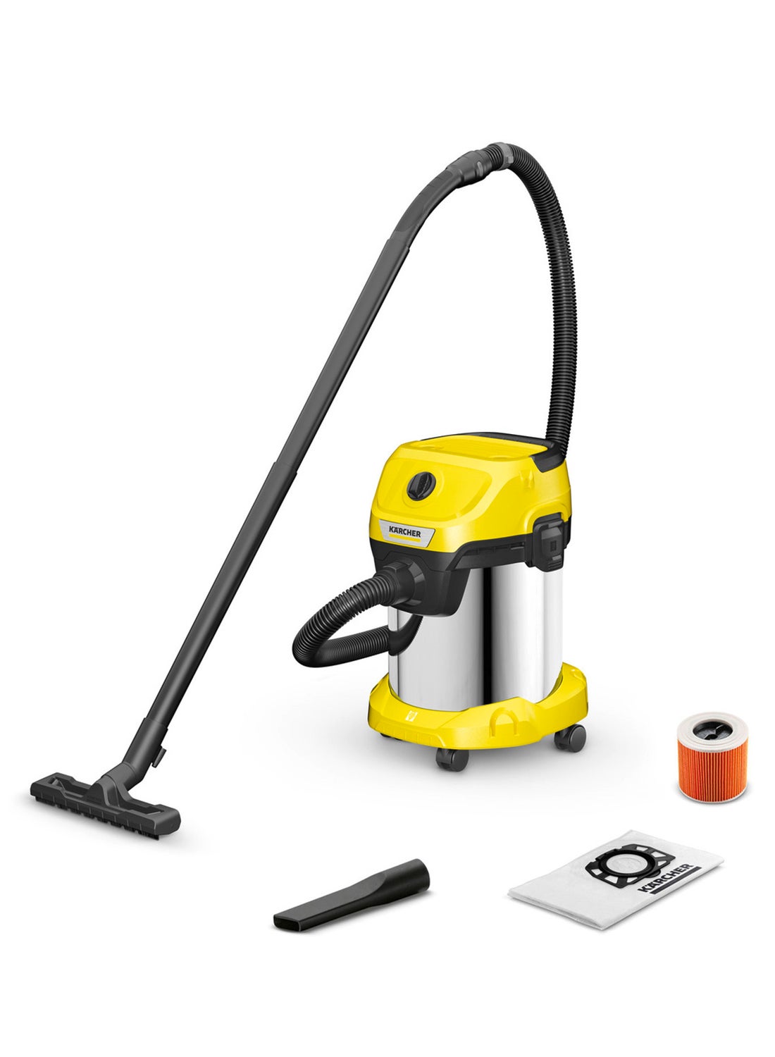 Compare WD 3 S V17420 Wet & Dry Vacuum Cleaner, 17L Stainless Steel Container, 1000W, Blower Function 17 L 1000 W WD 3 S V17420 YSY *GB Yellow at KSA Price