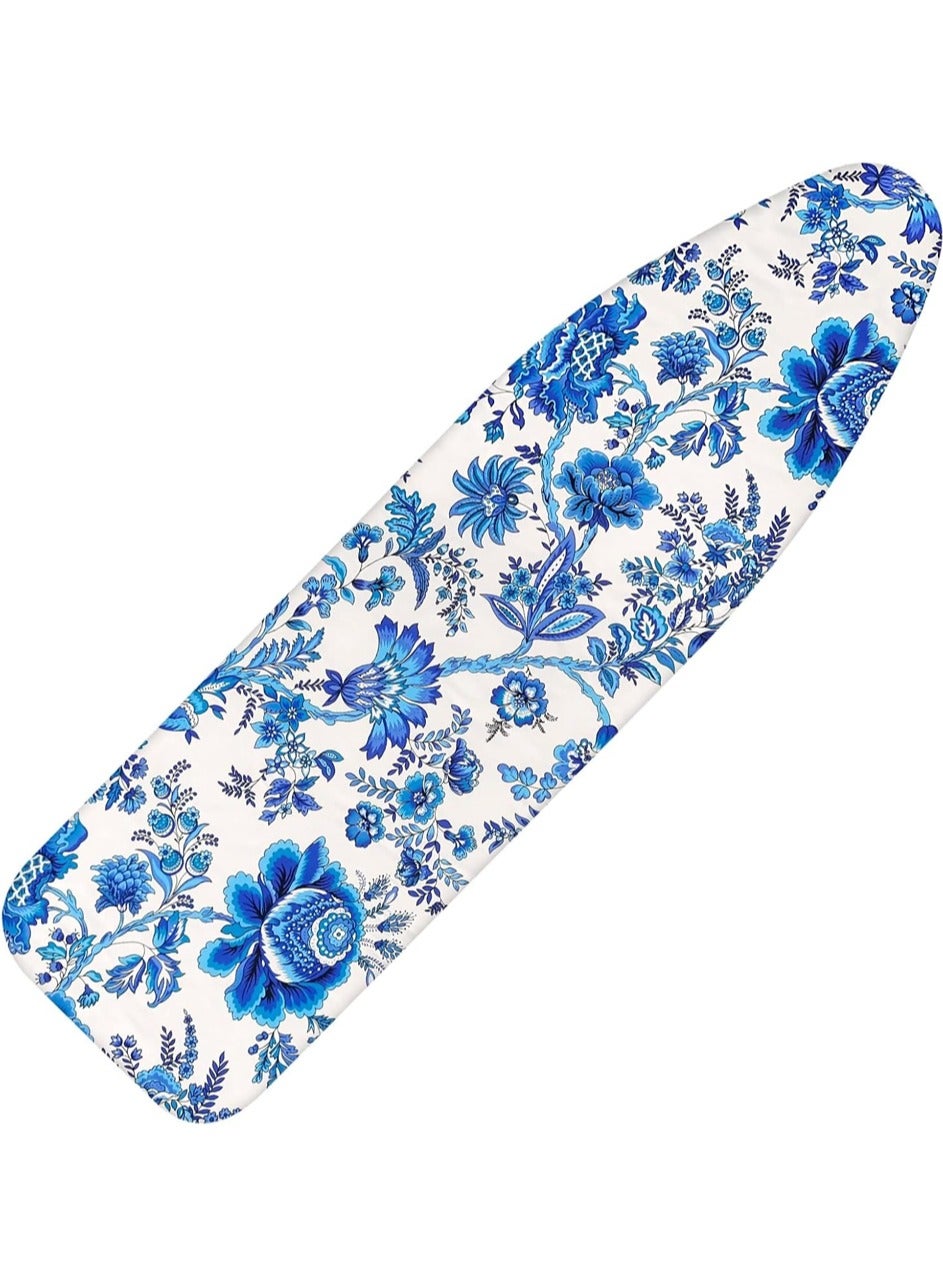 Compare Ironing Board Cover, 135 * 56cm Inch Standard Ironing Board Cover with Elastic Edge and Hook and Loop Fasteners Scorch and Stain Resistant Cotton Ironing Covers with Insulation Network at KSA Price