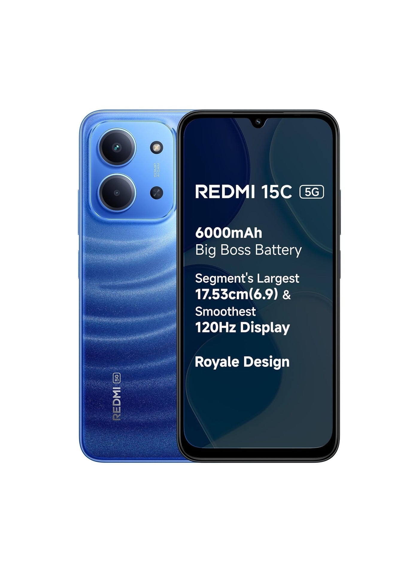 Compare Redmi 15C 5G Moonlight Blue, 4GB RAM, 128GB Storage | MediaTek Dimensity 6300 5G Processor | 6000mAh Battery with 35W Fast Charging | 50MP AI Dual Camera | 120Hz Display | With Adapter at KSA Price