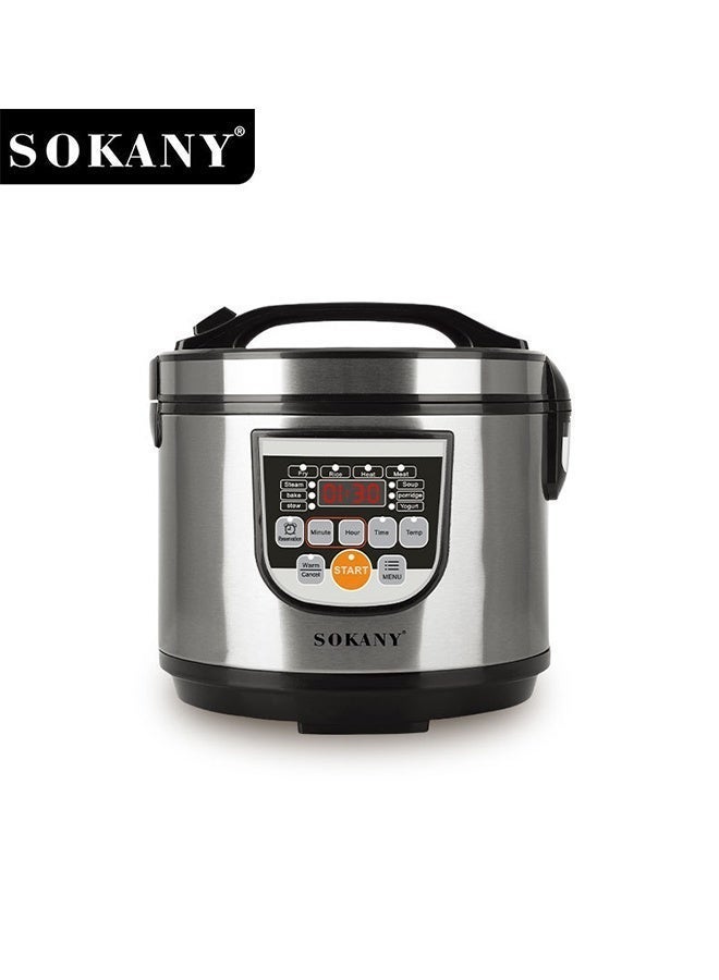 Compare Electric Rice Cooker | 5L Capacity | Serves up to 10 People | Keep Warm Function | Non Stick Removable Bowl | Spoon & Measuring Cup Included | SK07051 SilverBlack at KSA Price