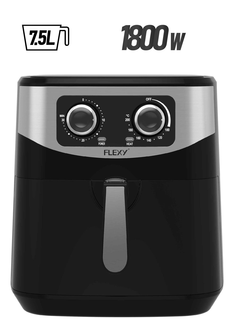 7.5L Stainless Steel Air Fryer With 1800W Adjustable…