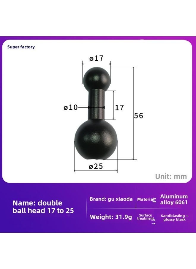 Aluminum Alloy Ball Head 25mm To 17mm Double Ball…