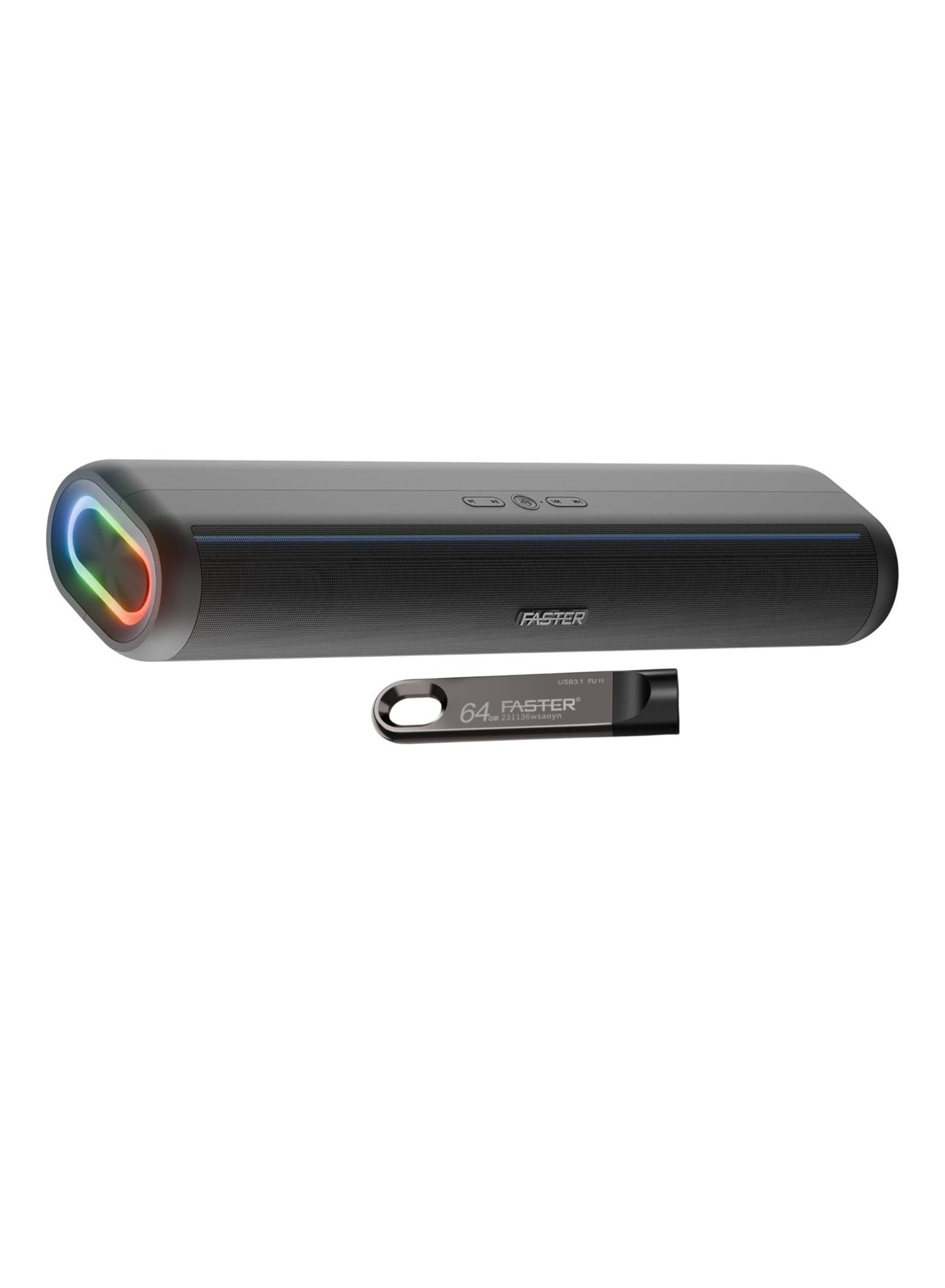 Compare NEXON Z30 30W Portable Bluetooth Speaker Dark Grey + 64GB USB 3.1 Flash Drive Bundle – Wireless Speaker with Deep Bass, RGB Lights & Fast Data Storage – Perfect for Music, Travel, Laptop, TV & Car at KSA Price