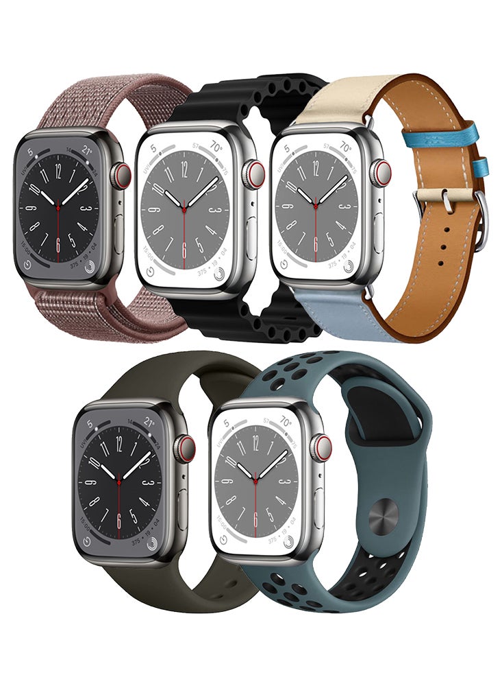 Compare 5pcs Watch Bands Replacement for Apple Watch Strap Compatible with Apple Watch 4946454442mm Series 10987654SEUltra at KSA Price