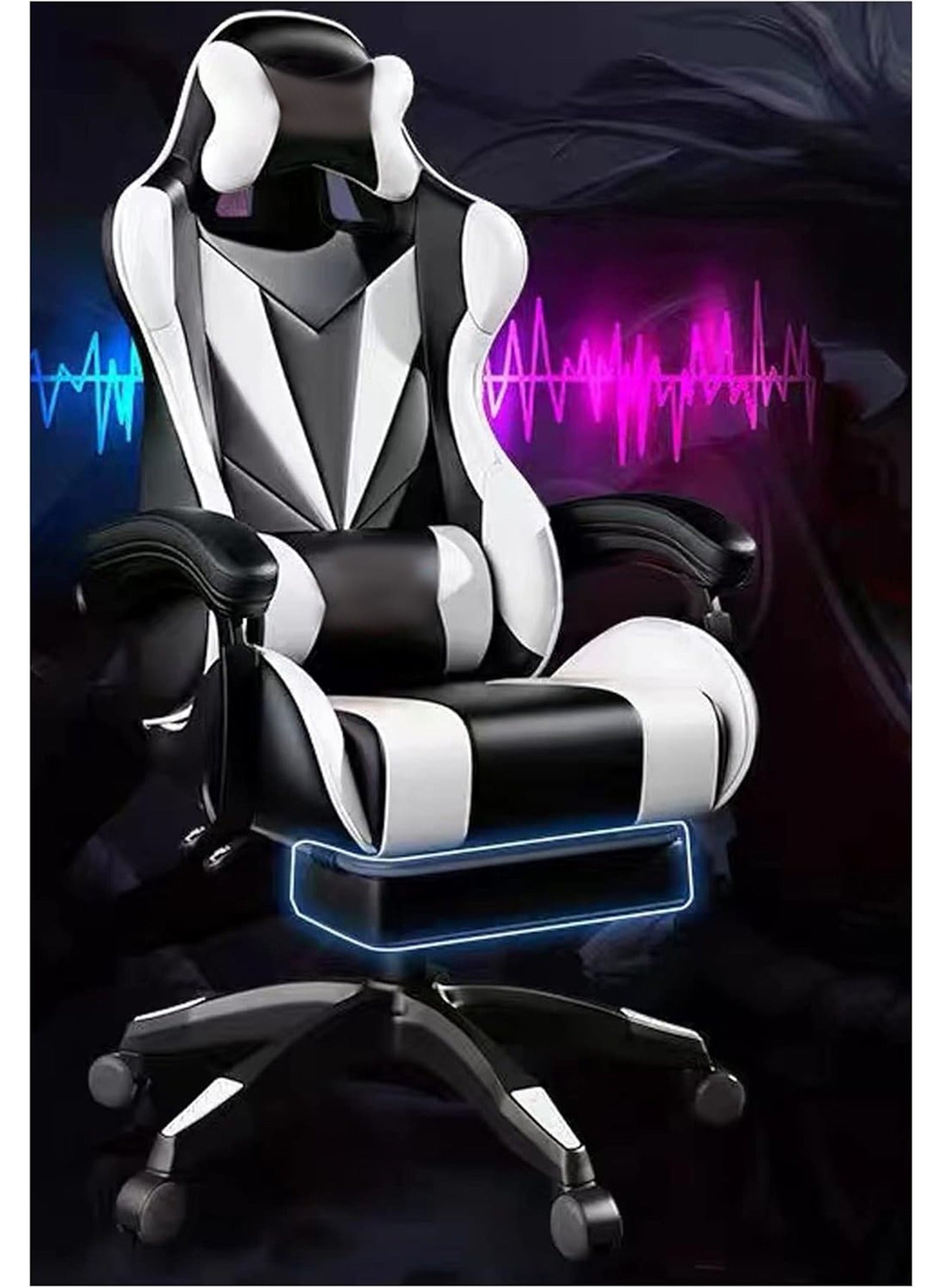 High Back Gaming Chair Office Chair with Footrest…