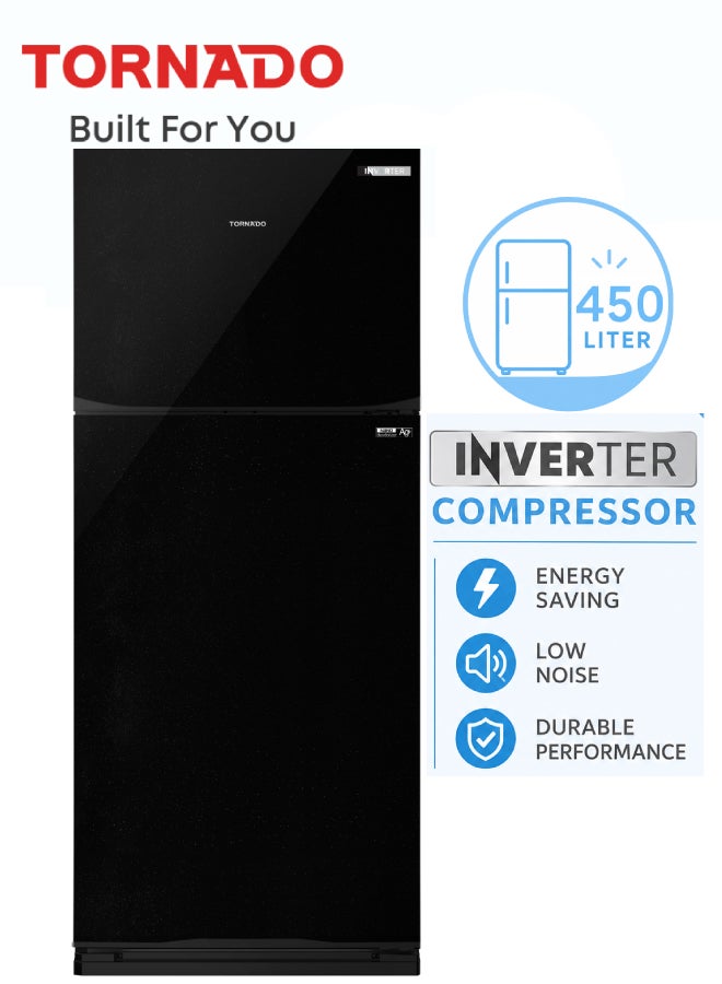 Compare 450 Liters TORNADO Inverter Refrigerator No Frost, Tropical Compressor, Hybrid Cooling, Ag+ Nano, Black  RF580TVBK  1Year Full Warranty & 5Year Motor Warranty RF580TVBK Black at KSA Price