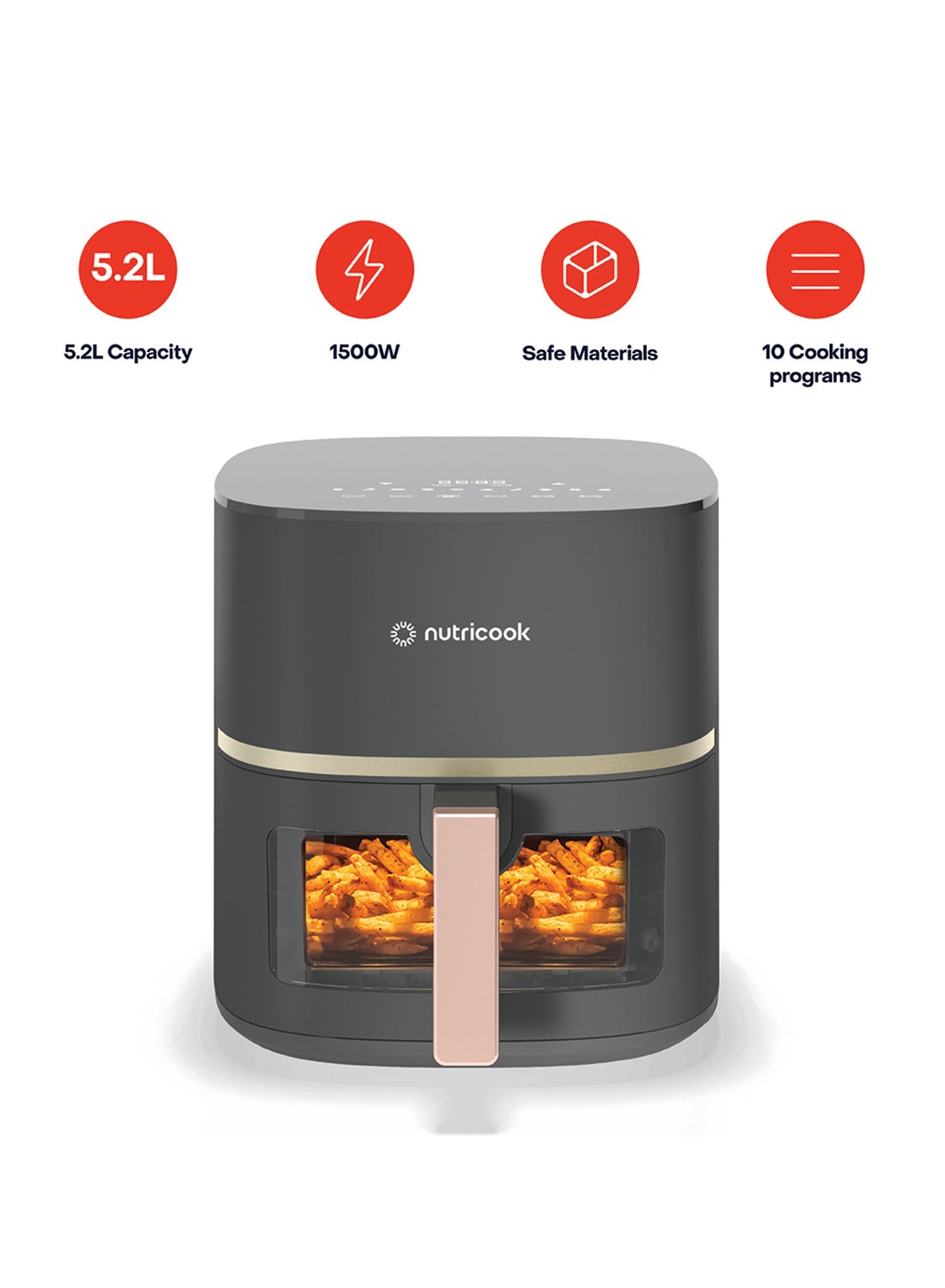 Air Fryer Essentials Vision, 5.2L Capacity, 1500W,…